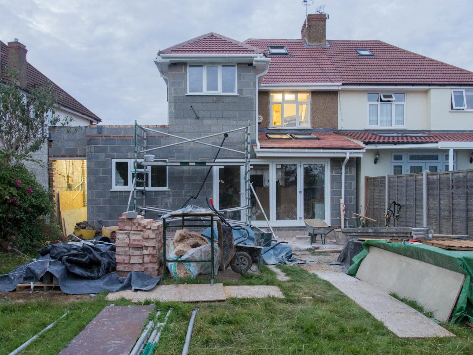 UK residential extension and renovation work being priced by a builder